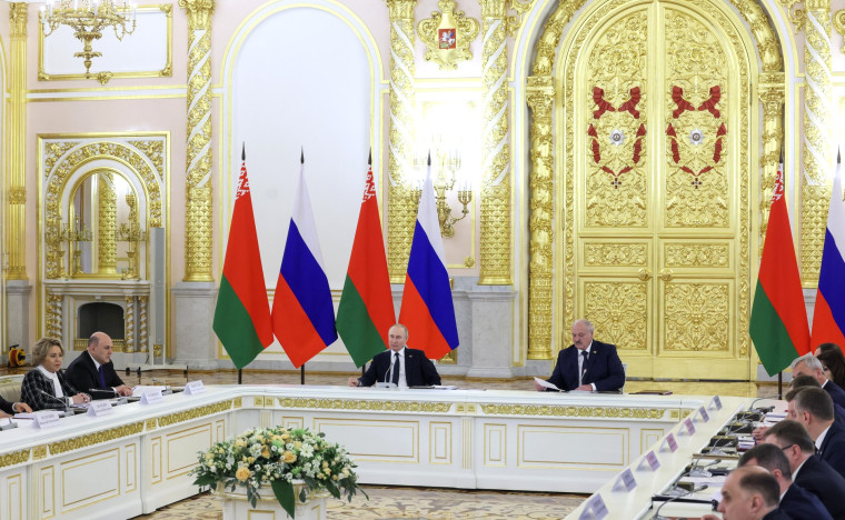 Заседание Высшего Государственного Совета Союзного государства России и Белоруссии.